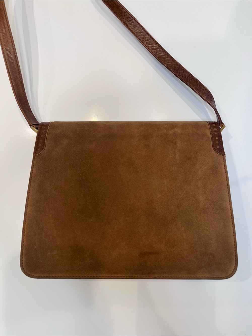 Vintage Bally Brown Leather and Suede Shoulder/Crossbody Bag - Picture 4 of 9